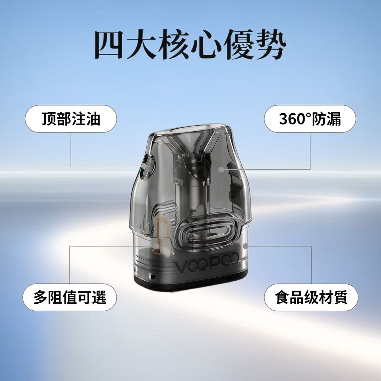2. VOOPOO VMATE 通用空彈,三種阻值(0.4Ω/0.7Ω/1.0Ω),適用所有吸霧方式